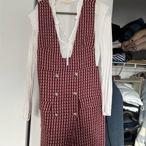 Maje Red and White Mini Dress